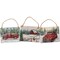 Primitives by Kathy Ornament Set, 3 Farm Life Christmas Red Truck and Barn Ornaments, 4.5 inch Wood